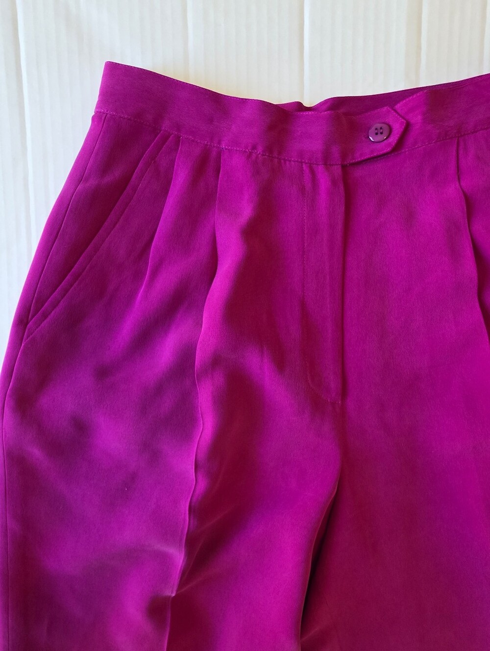Jones new york 2 Pices Silk Magenta Pant Suit Women Quiet Luxury Minimalist Sz 8 - Picture 13 of 14